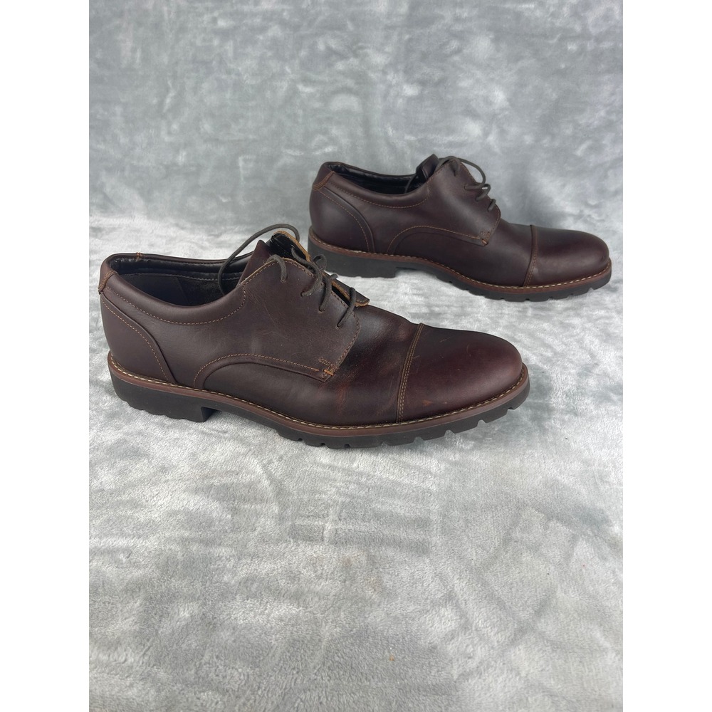 Rockport Storm Front Cap Toe Oxford Mens 12 Brown Excellent Leather CH2746 - Picture 4 of 8